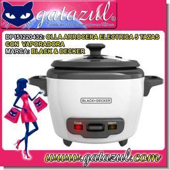 Lee el articulo completo OLLA ARROCERA ELECTRIC DE 5 TAZAS CON VAPORADORA MARCA BLACK & DECKER