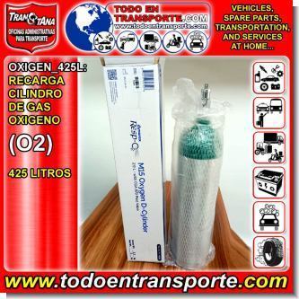 Lee el articulo completo RECARGA DE CILINDRO DE GAS OXIGENO (O2) - 425 LITROS