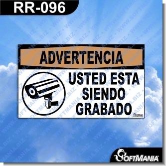 Lee el articulo completo Rotulo Prefabricado - USTED ESTA SIENDO GRABADO Lee el articulo completo Rotulo Prefabricado - USTED ESTA SIENDO GRABADO