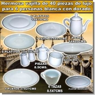 Lee el articulo completo HERMOSA VAJILLA DE PORCELANA BLANCA CON DIBUJOS DORADOS DE 40 PIEZAS PARA 6 PERSONAS Lee el articulo completo HERMOSA VAJILLA DE PORCELANA BLANCA CON DIBUJOS DORADOS DE 40 PIEZAS PARA 6 PERSONAS