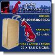 GE1004M30230023: Kraft Paper Gift Bag Size 22 X 12.5 X 8 Centimeters - 12 Units